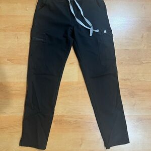 Figs Women's Black Yola Skinny with Gray Drawstring